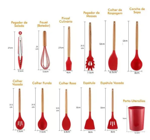 Kit 12 Peças Colher para Cozinha